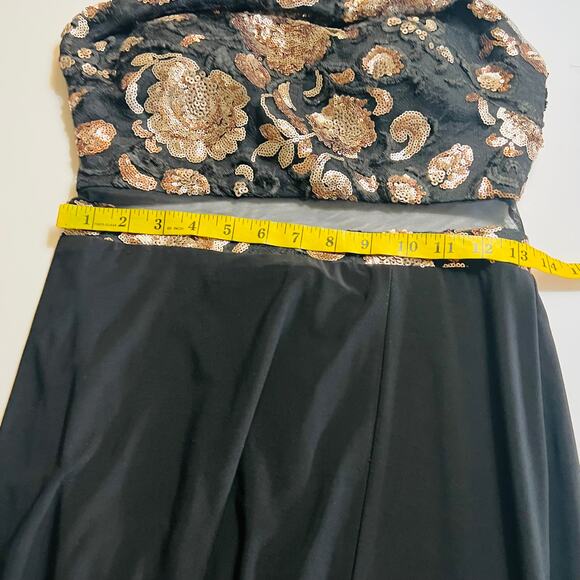 Camille La Vie Sequin Halter Neck Strappy Back Maxi Dress Size 6 Black - Picture 7 of 10